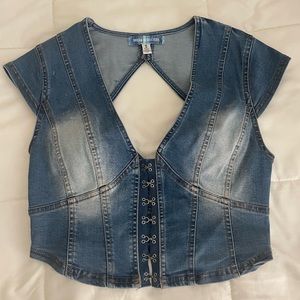 Urban Outfitters Denim Crop Top Size M